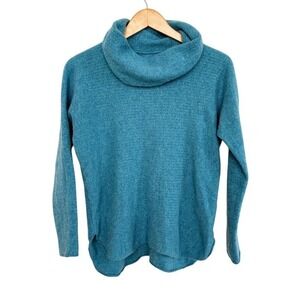 Cynthia Rowley Womens Cashmere Blue Cowl Sweater‎ Small Minimalist Luxury READ